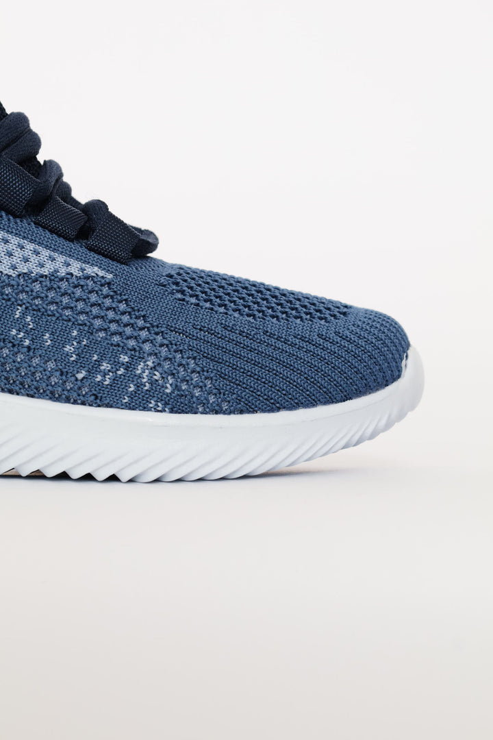 Girls Knit Trainer - Blue