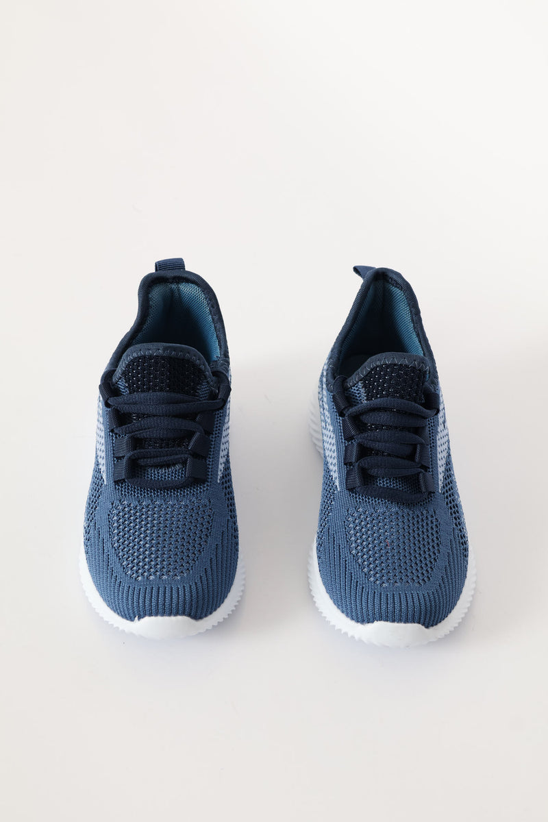 Girls Knit Trainer - Blue