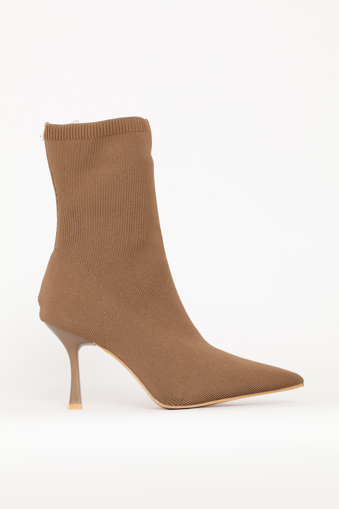 Pointed Kitten Sock Boot - Taupe