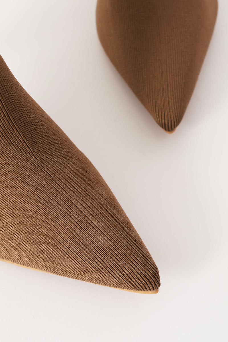 Pointed Kitten Sock Boot - Taupe