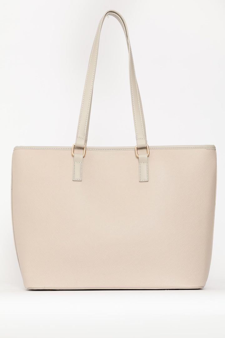 Strap Detail Shopper - Grey/Stone