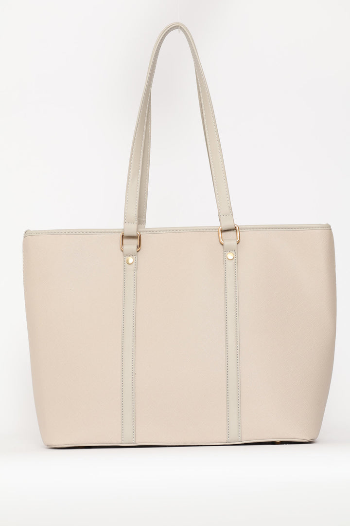 Strap Detail Shopper - Grey/Stone