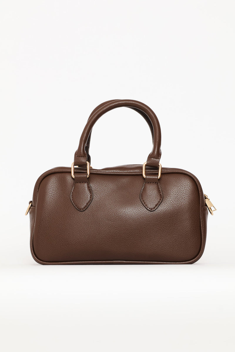 Mini Bowler Xbody With Charm - Chocolate