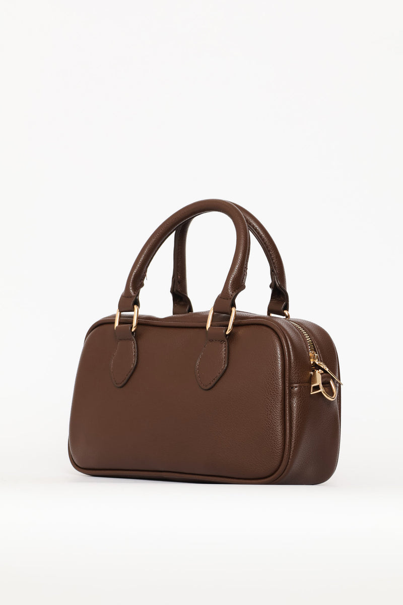 Mini Bowler Xbody With Charm - Chocolate