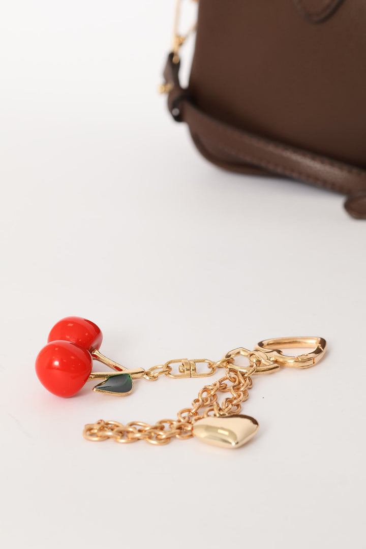 Mini Bowler Xbody With Charm - Chocolate