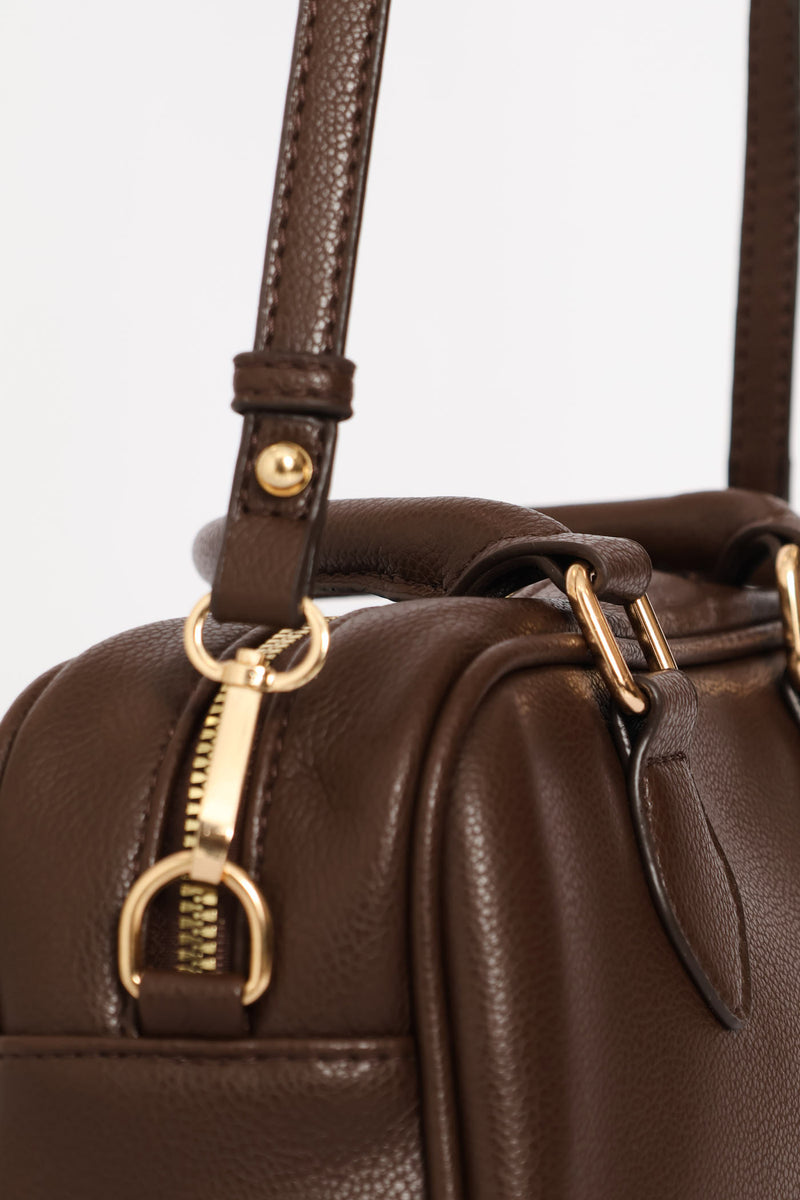 Mini Bowler Xbody With Charm - Chocolate