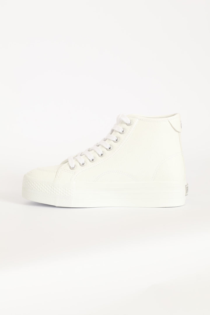 Alessia Platform High Top Sneaker - White
