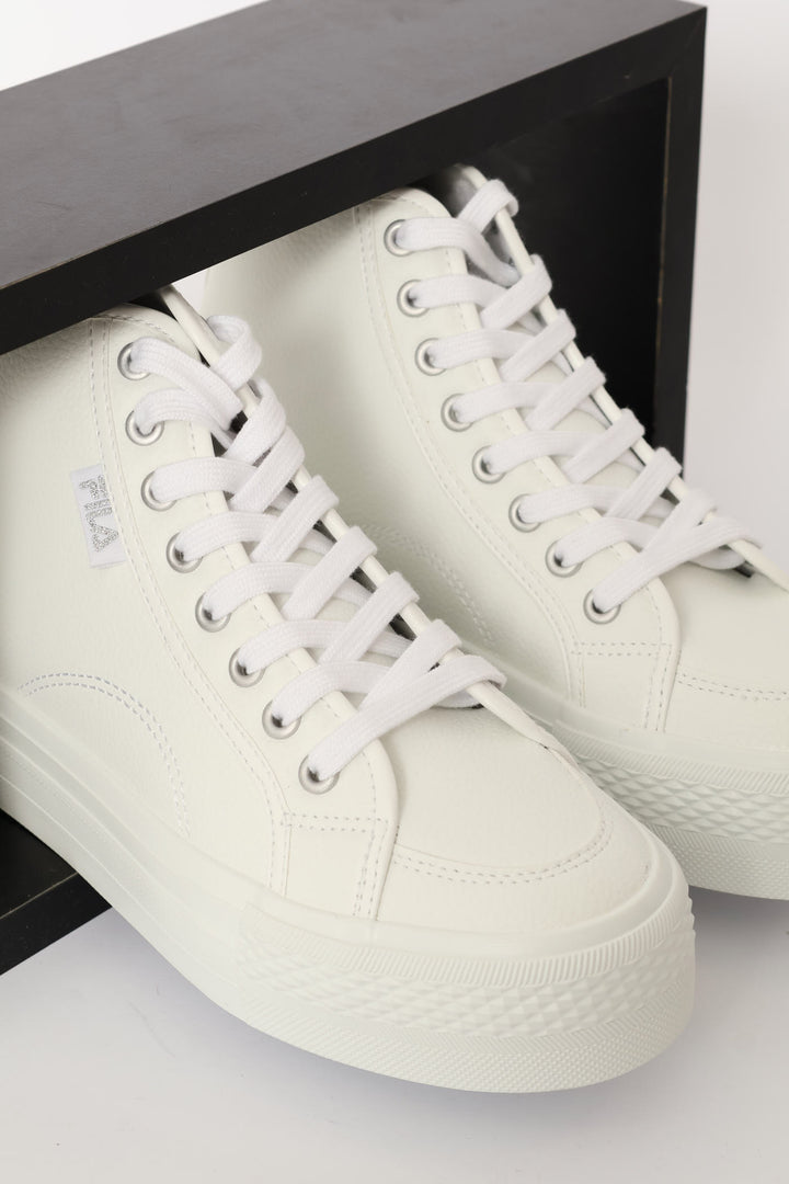 Alessia Platform High Top Sneaker - White
