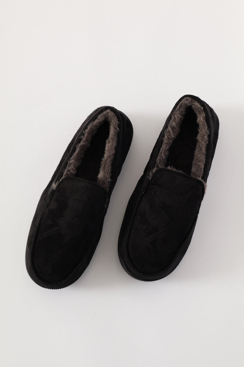 Closed Back Plain Upper Slipper - Black