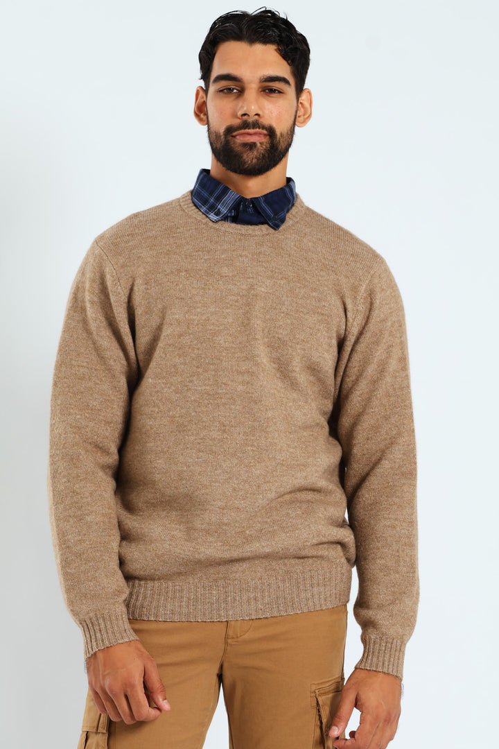 Plain Crew Knitwear - Taupe