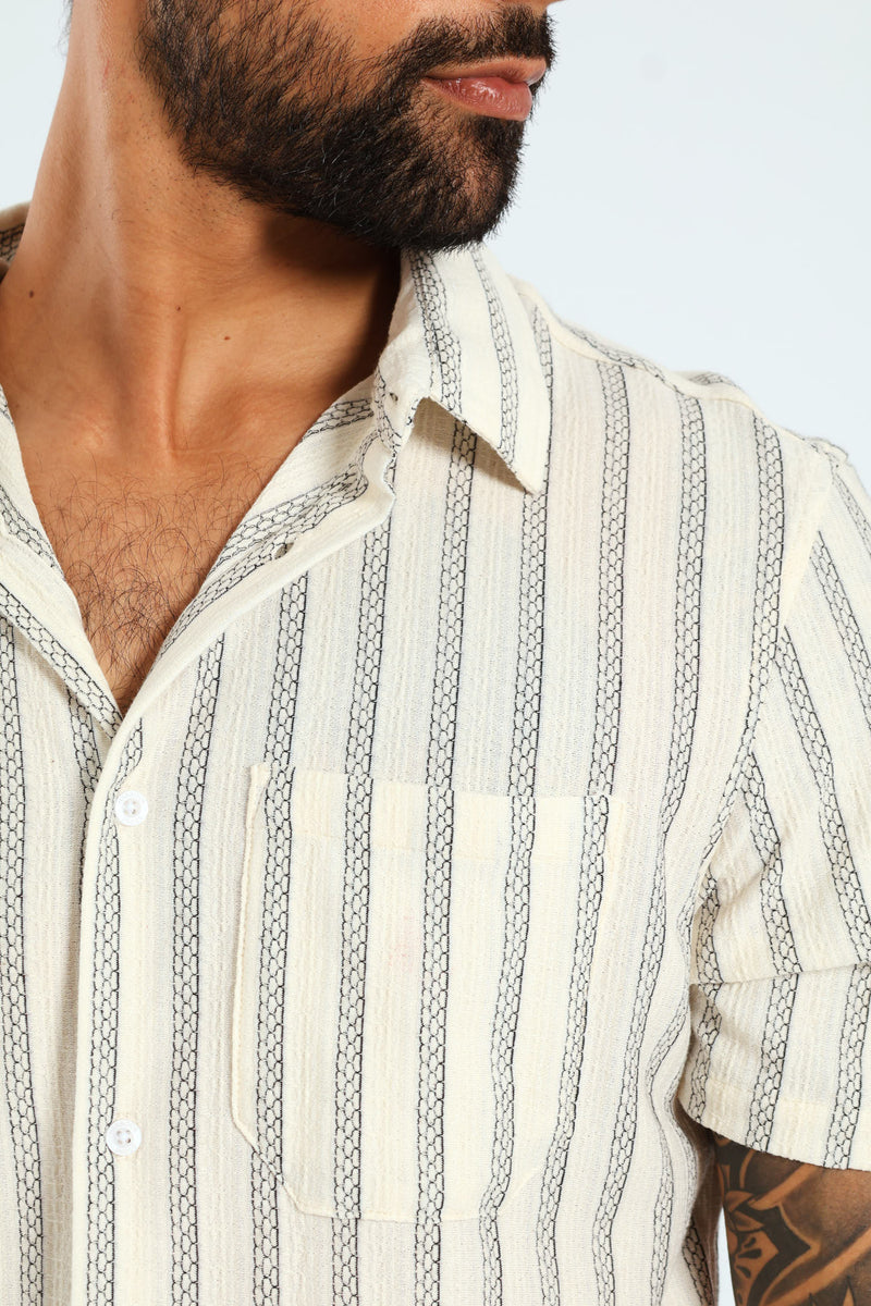 Surf Int Stripe Shirt - Ecru