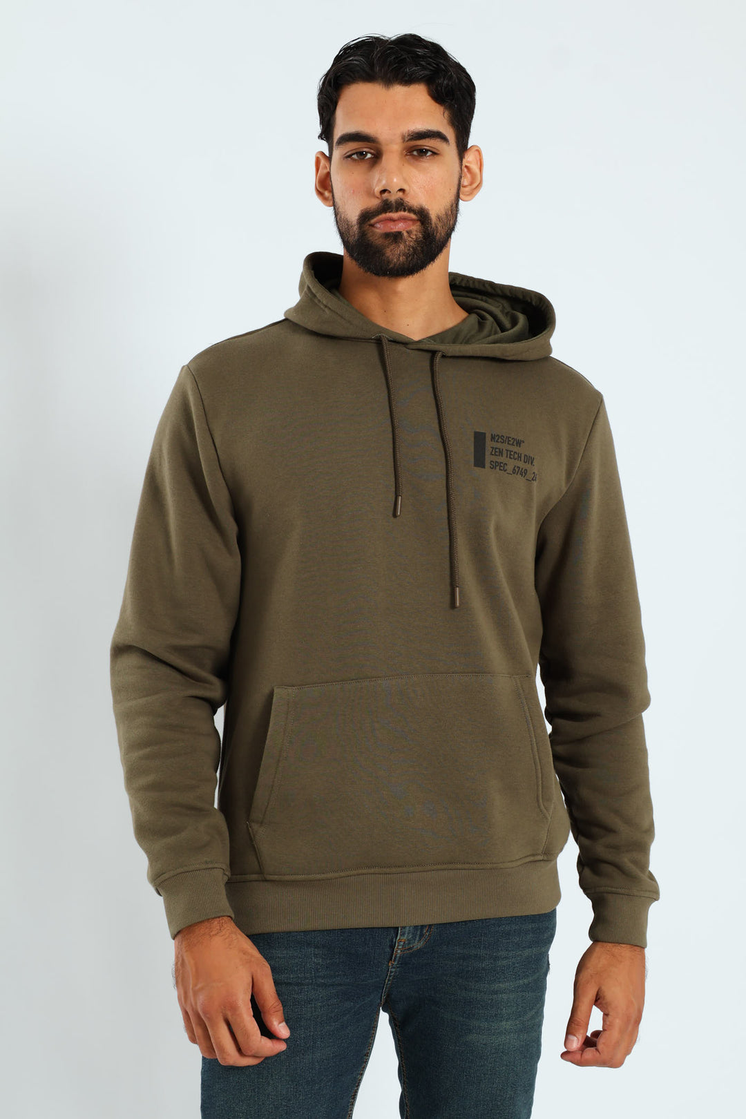 Geo Co-Ord Front & Back Hoodie - Fatigue