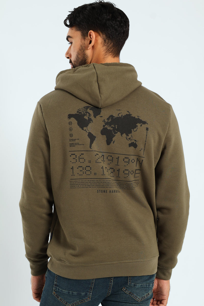 Geo Co-Ord Front & Back Hoodie - Fatigue