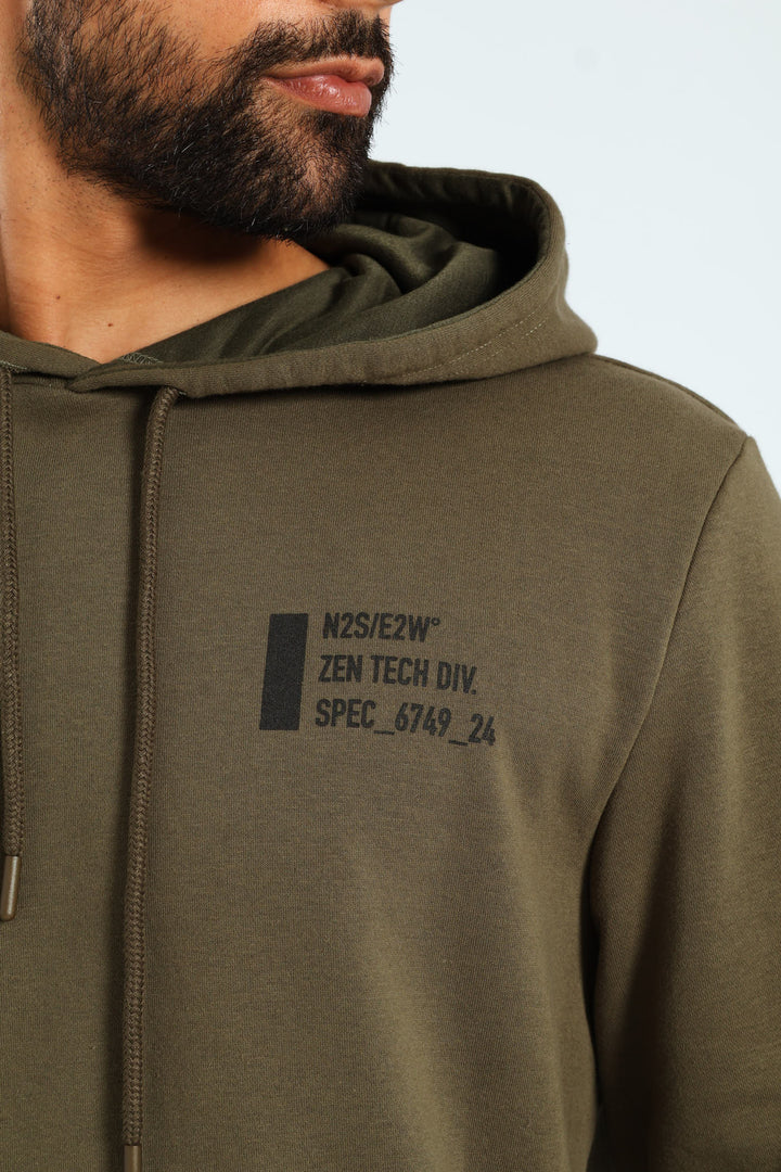 Geo Co-Ord Front & Back Hoodie - Fatigue