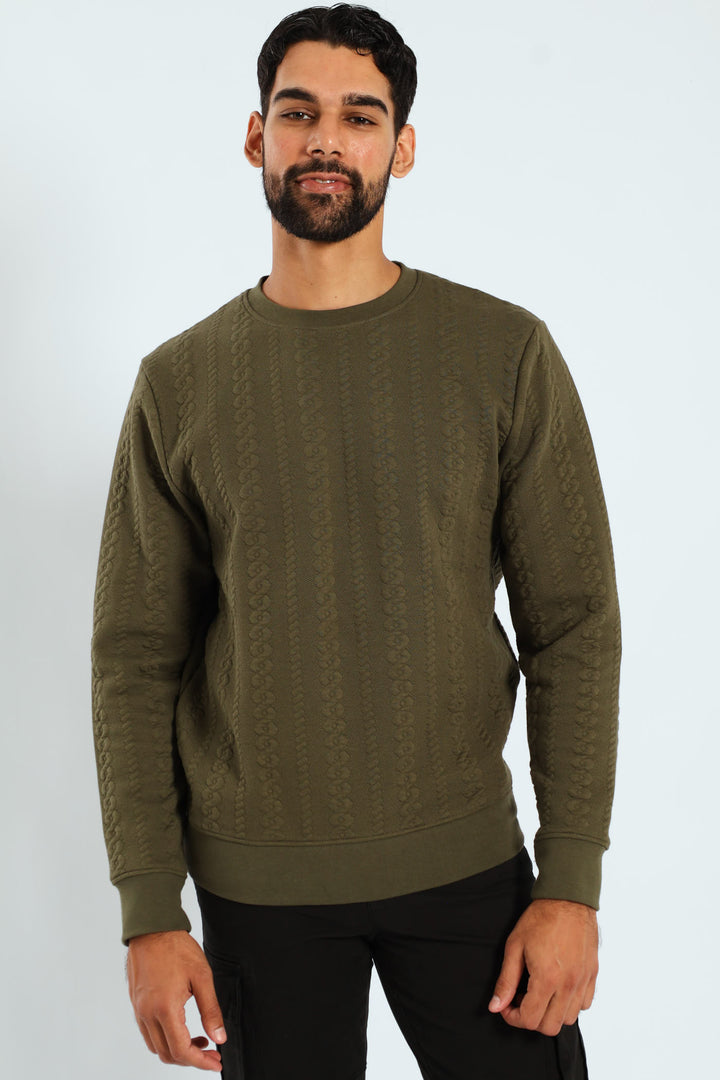 Surface Interest Crew Sweat Top - Fatigue