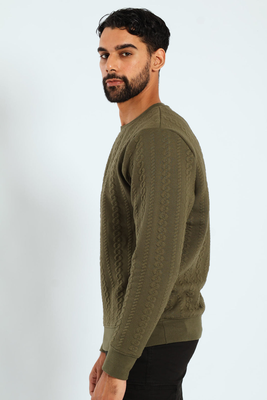 Surface Interest Crew Sweat Top - Fatigue