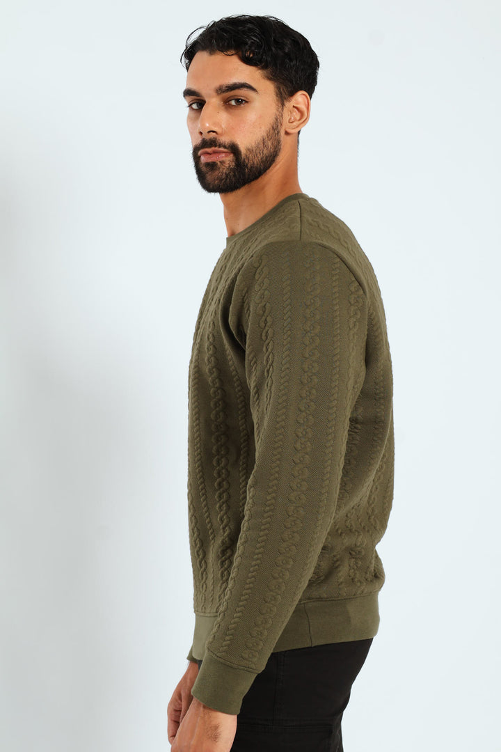 Surface Interest Crew Sweat Top - Fatigue