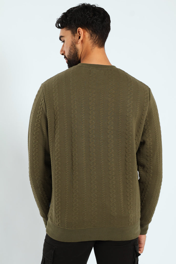 Surface Interest Crew Sweat Top - Fatigue