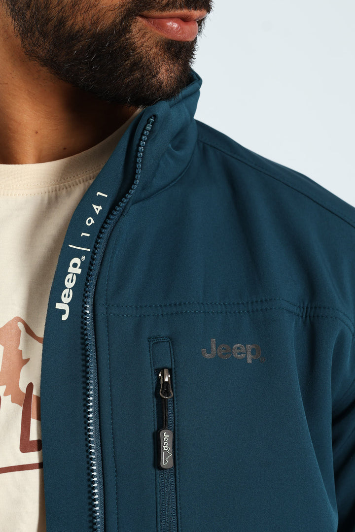 Funnel Neck Softshell Jacket - Navy