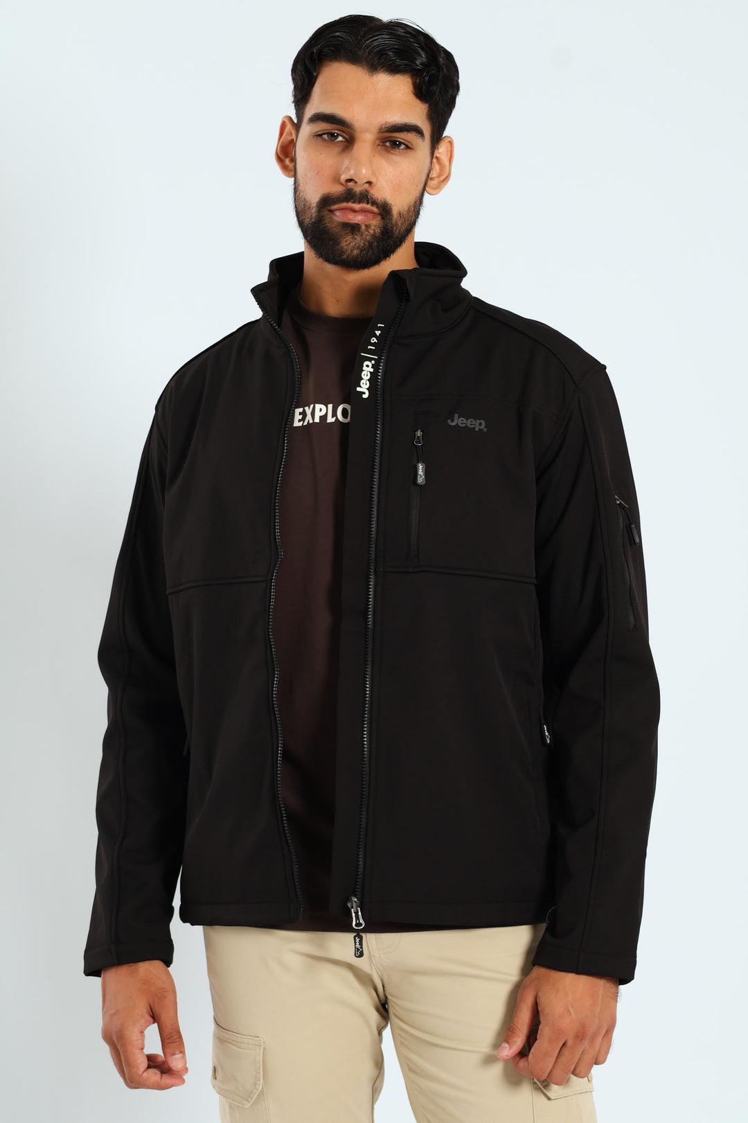 Funnel Neck Softshell Jacket - Black