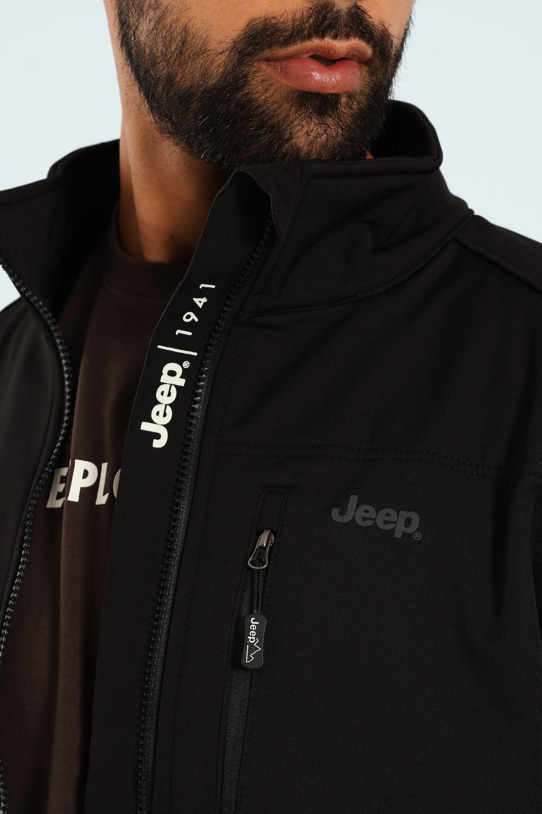 Funnel Neck Softshell Jacket - Black