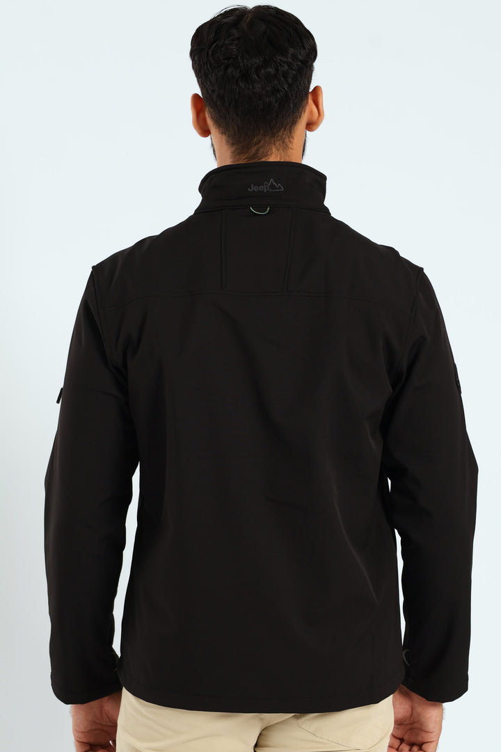 Funnel Neck Softshell Jacket - Black