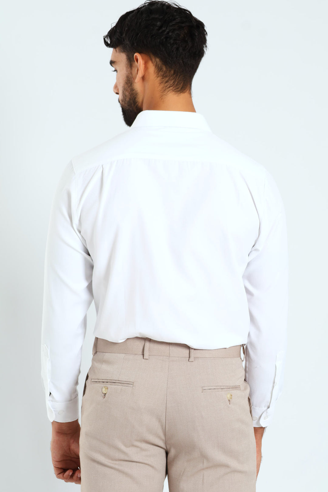 Tonal Check Textured Shirt - White