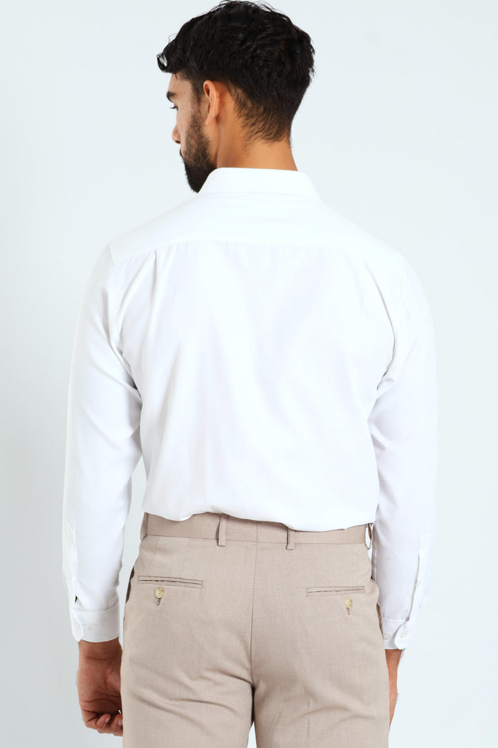 Tonal Check Textured Shirt - White