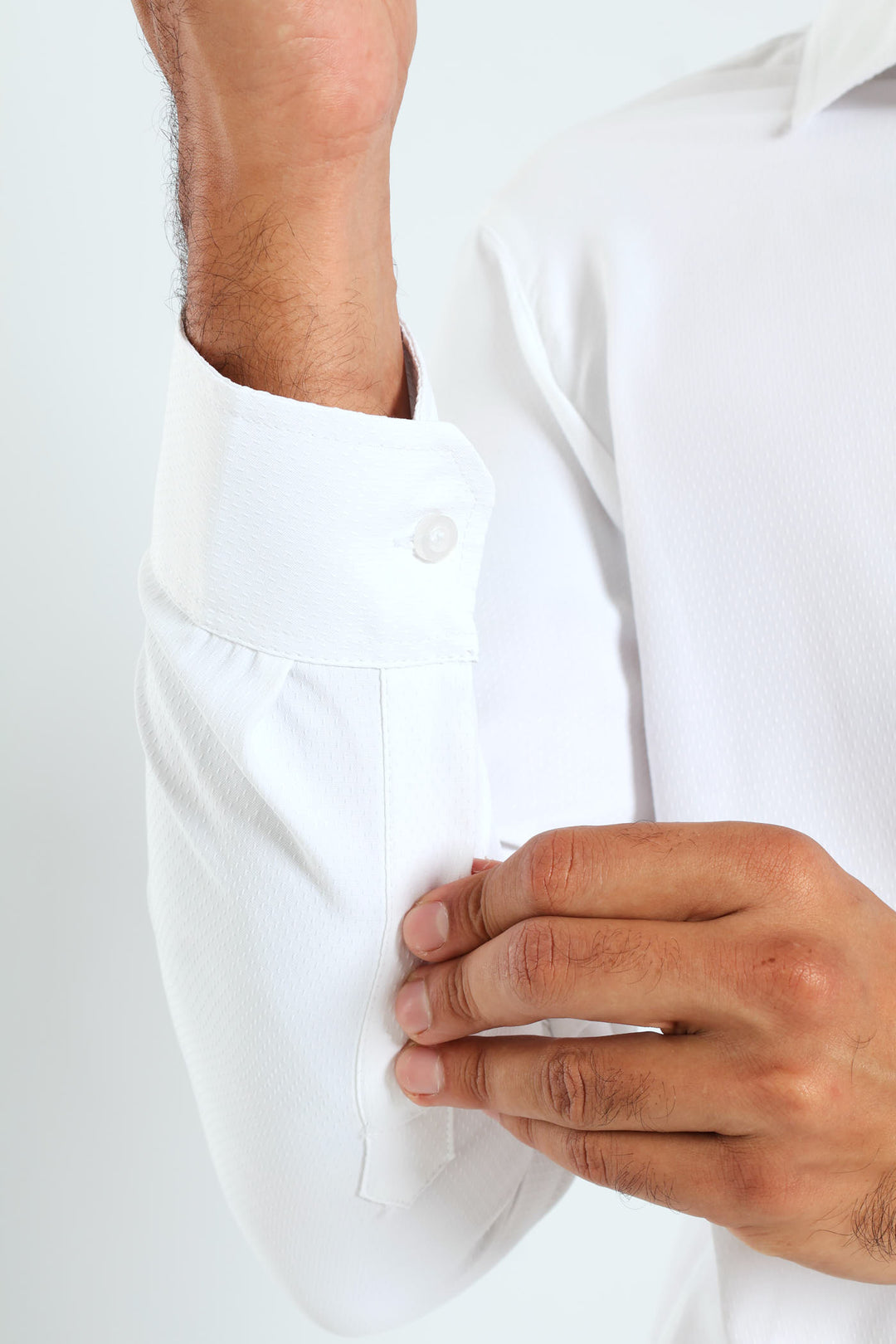 Tonal Check Textured Shirt - White