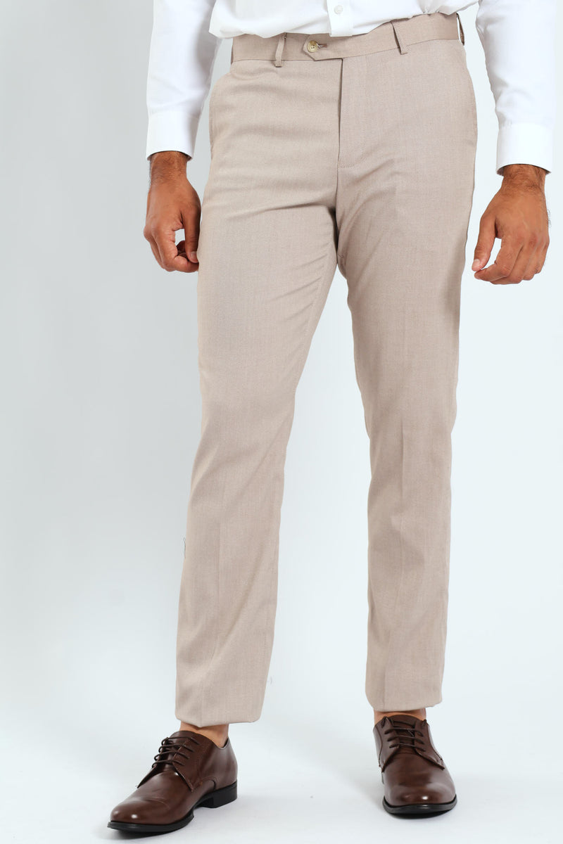 Regular Twill Suit Trousers - Natural