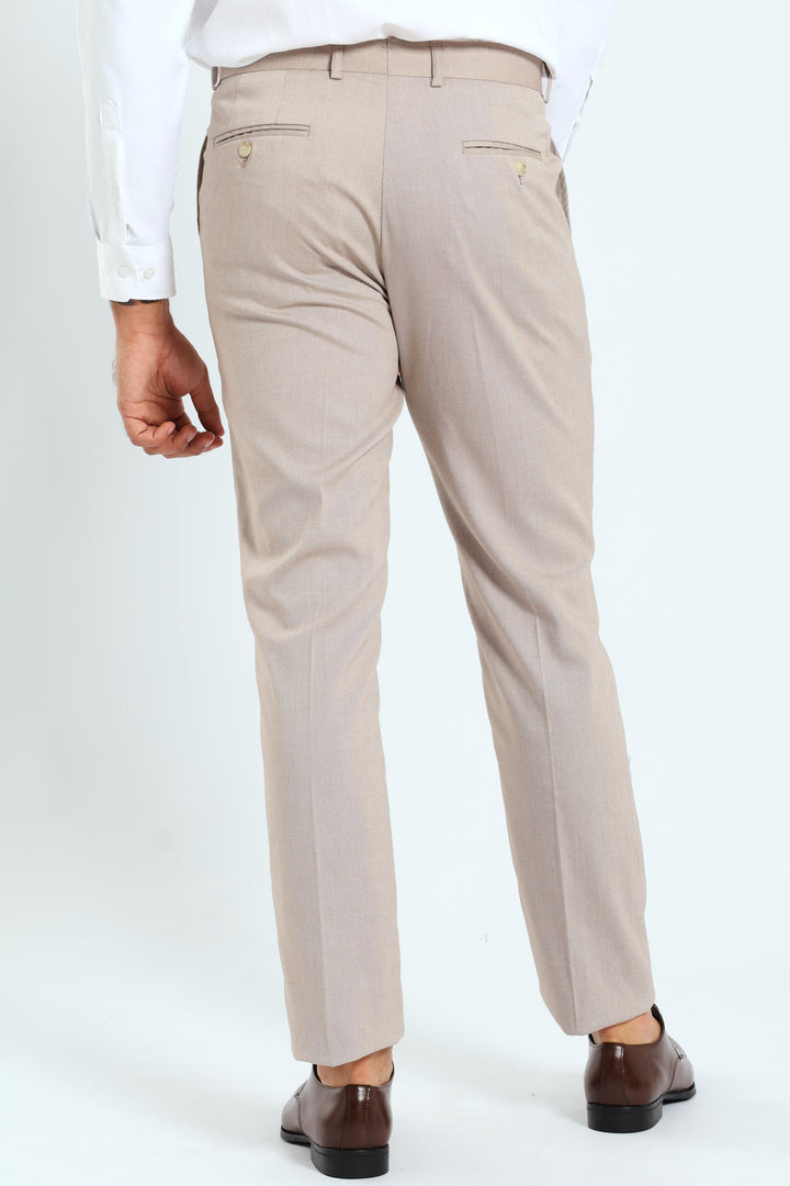 Regular Twill Suit Trousers - Natural