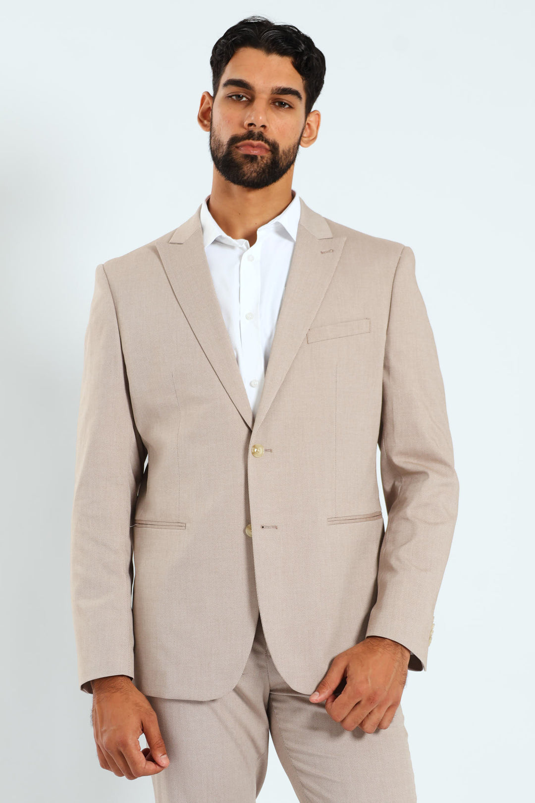 Regular Twill Suit Jacket - Natural