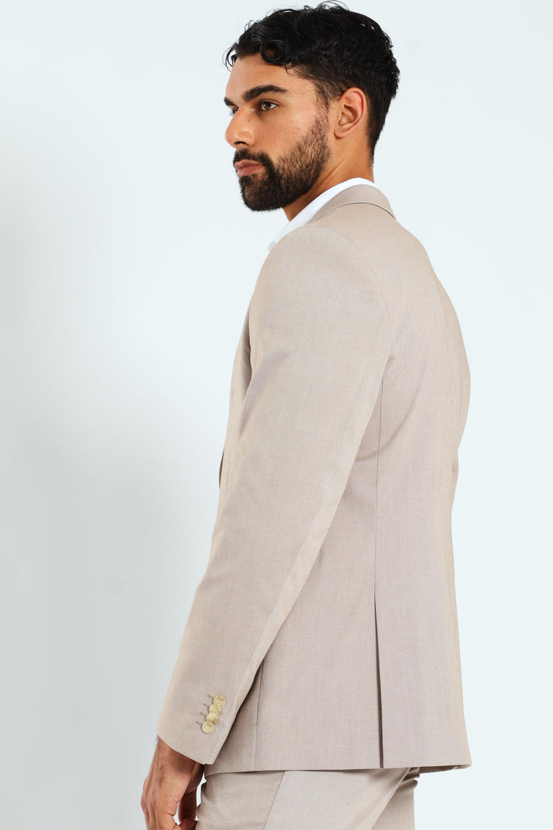 Regular Twill Suit Jacket - Natural