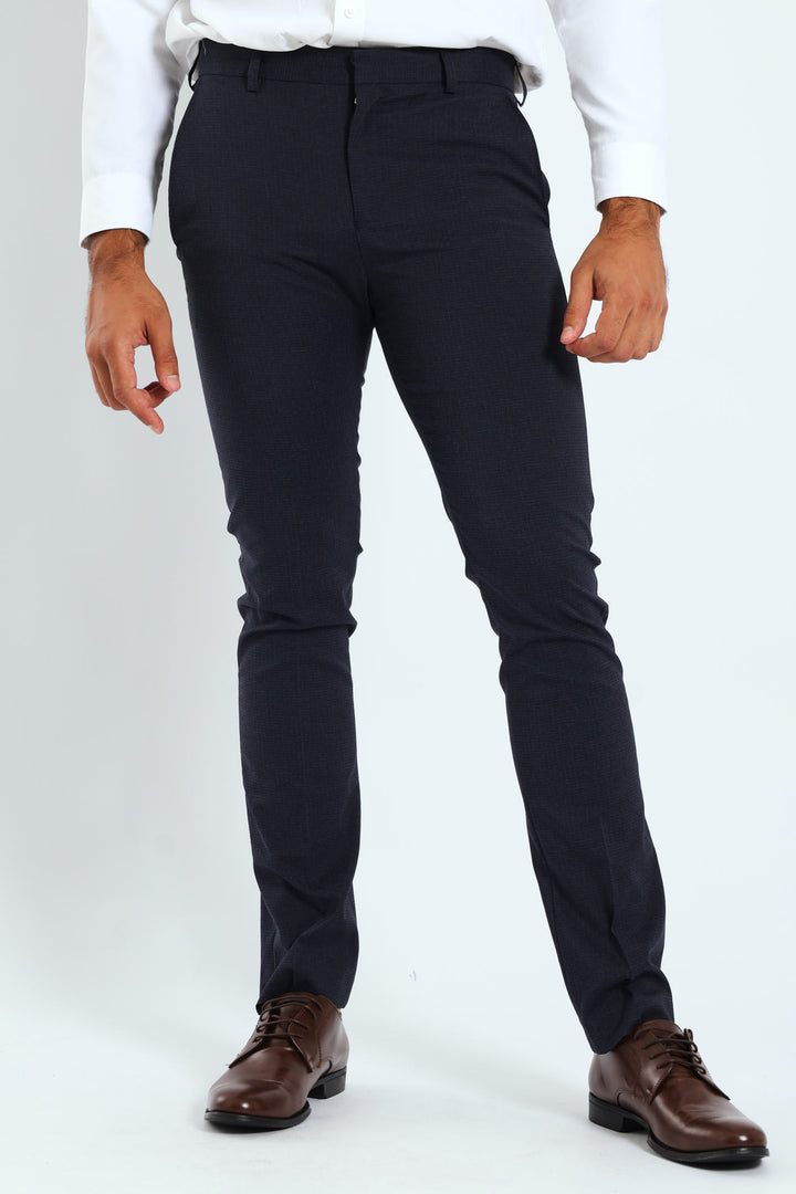Check Look Trousers - Navy
