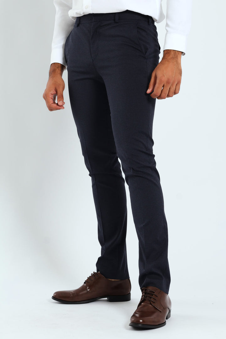 Check Look Trousers - Navy
