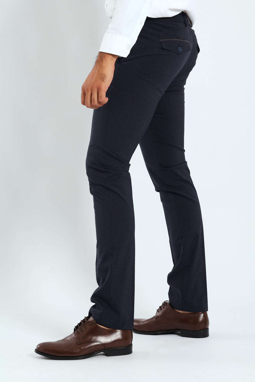 Check Look Trousers - Navy