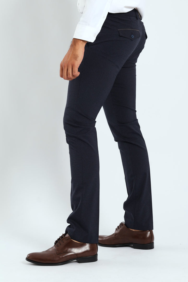 Check Look Trousers - Navy
