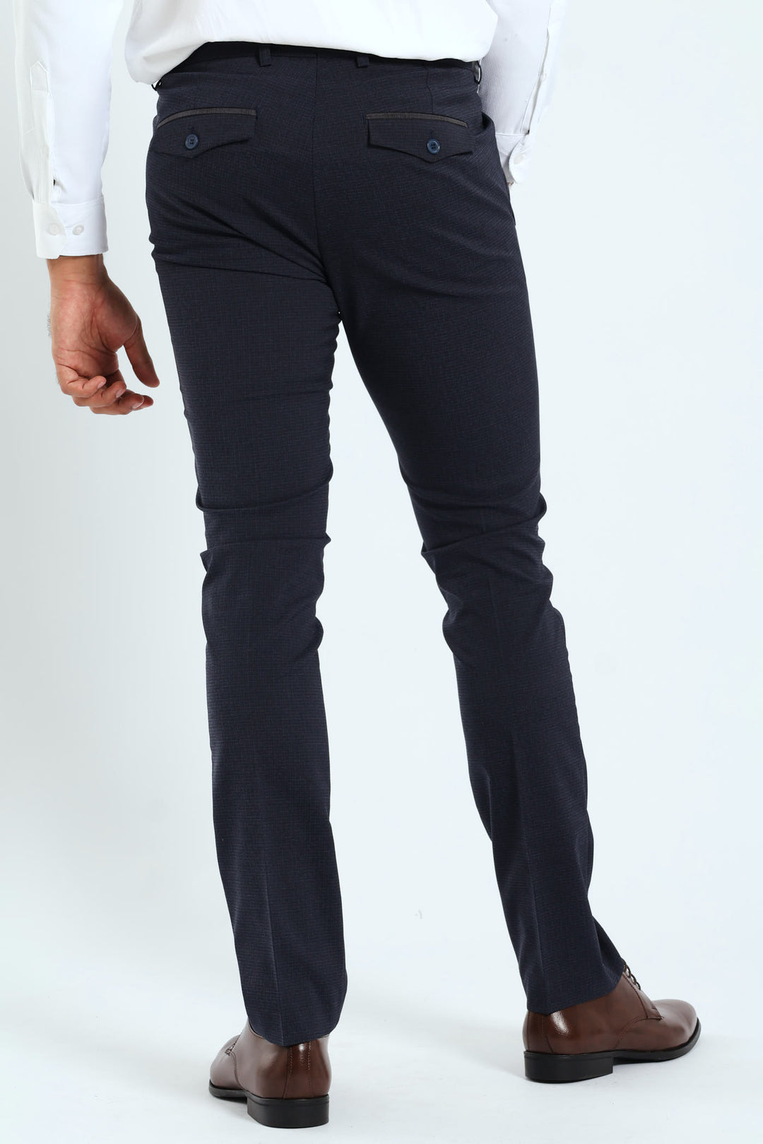 Check Look Trousers - Navy