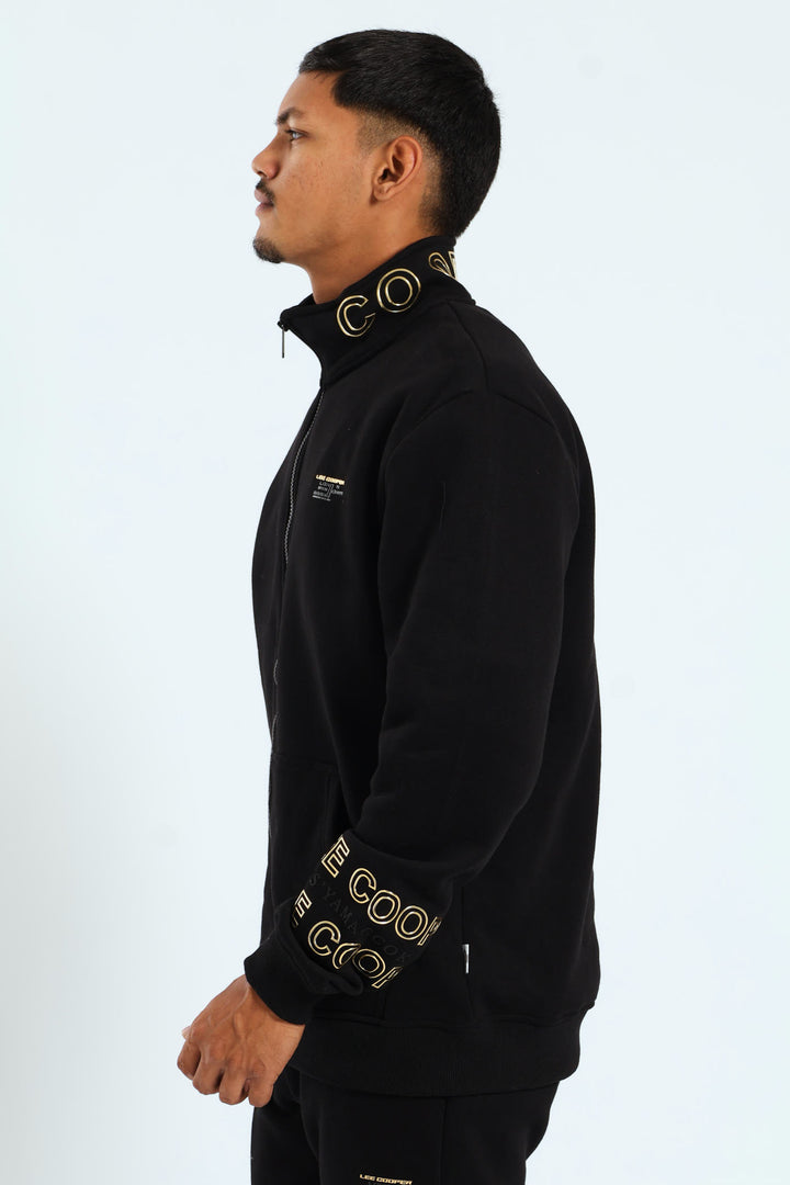 Nkosi Zip Through Fleece Jacket - Black