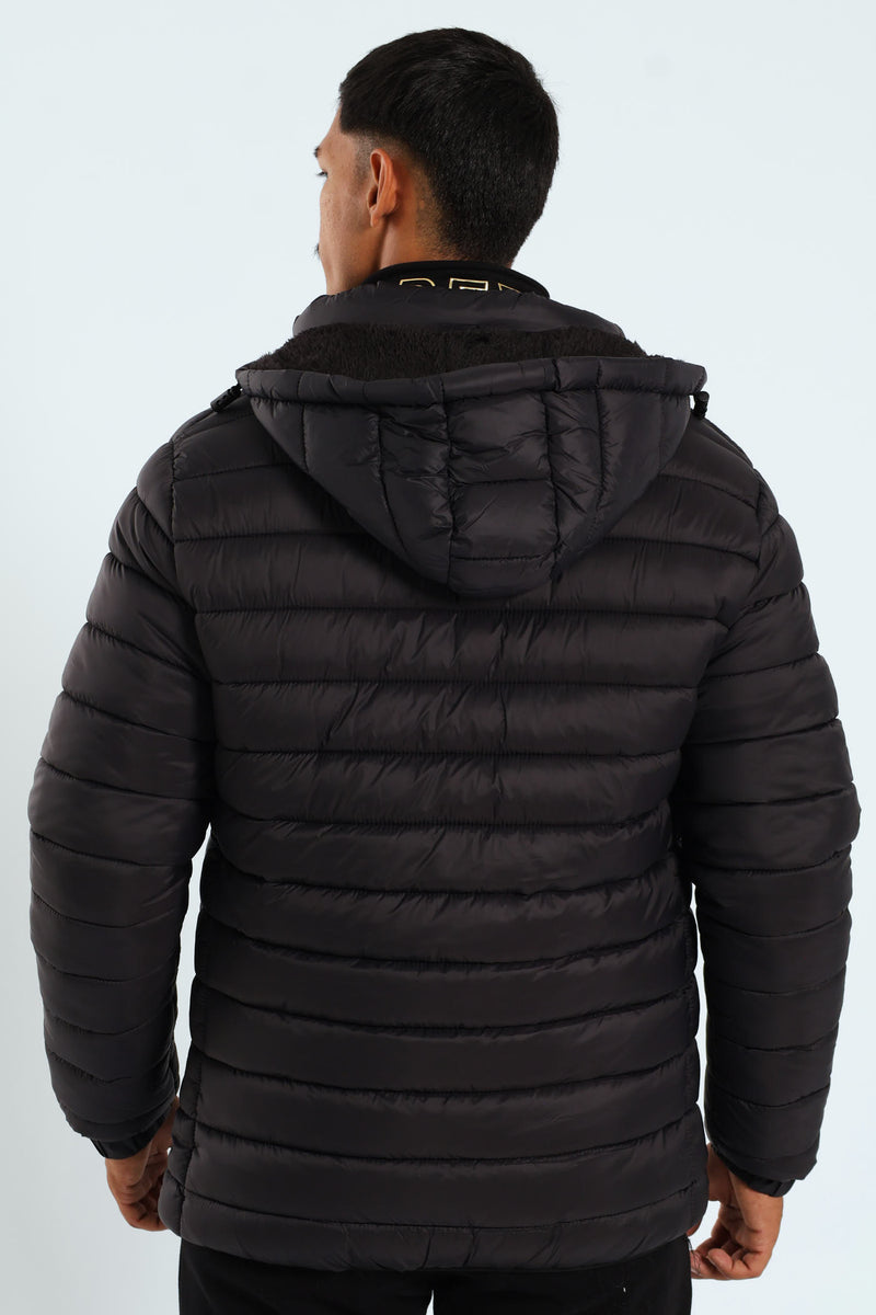 Billy Fur Lined Puffer - Black