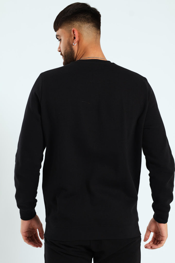 Essential No.1 Logo Crew Top - Black