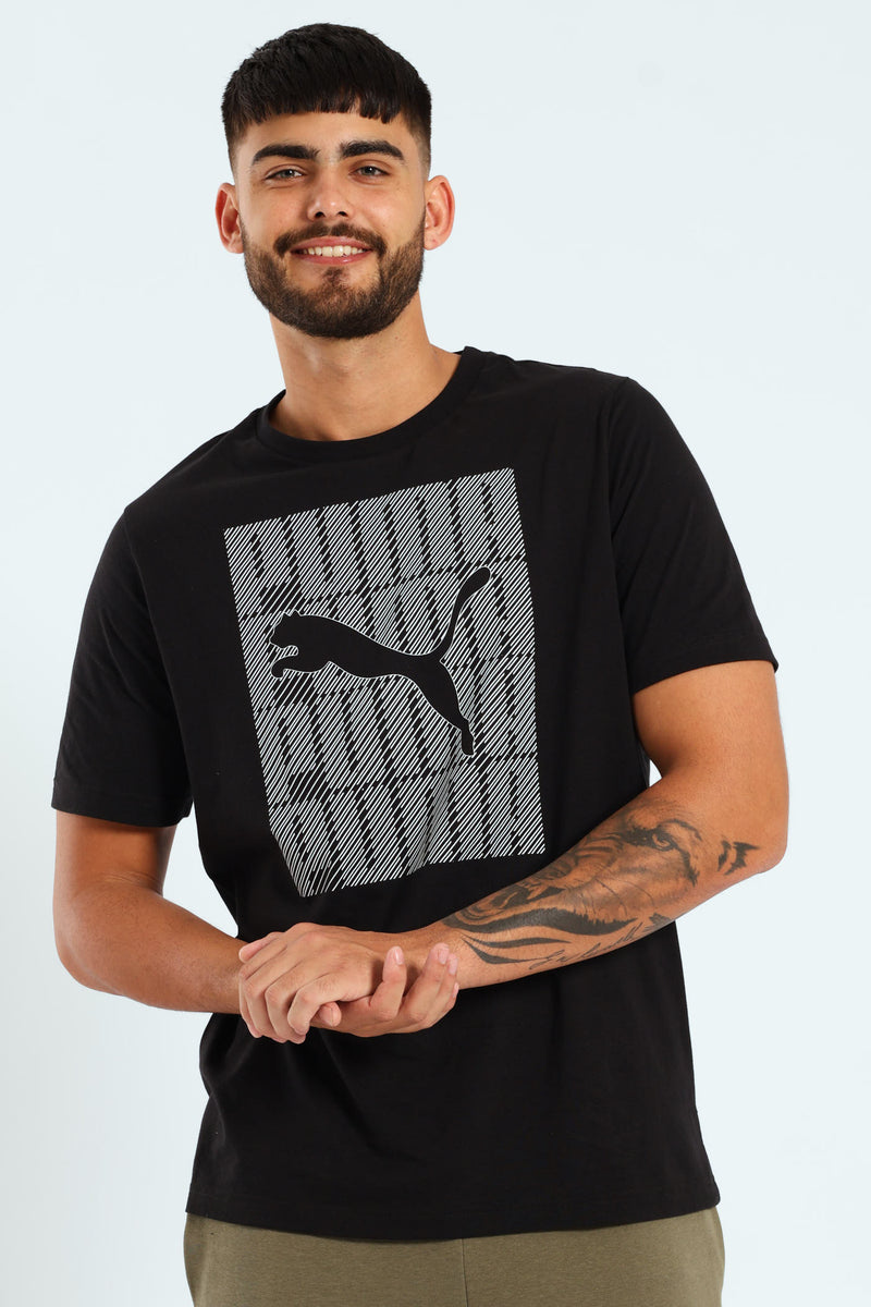 Graphics Wording Tee - Black