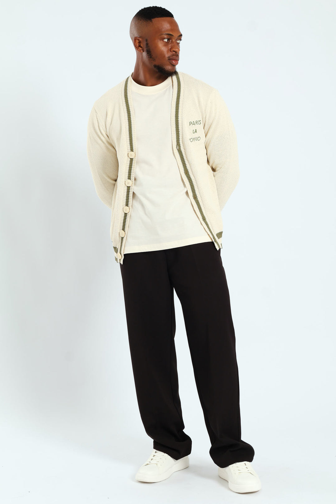 Stone Embroidered Cardigan - Stone