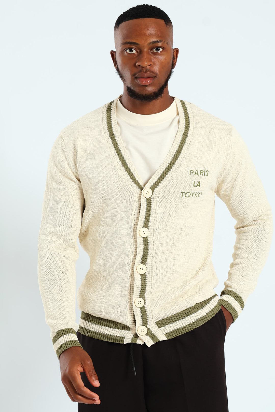 Stone Embroidered Cardigan - Stone