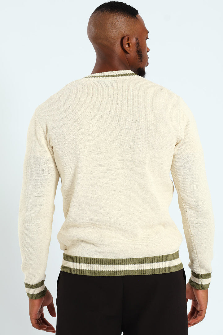 Stone Embroidered Cardigan - Stone