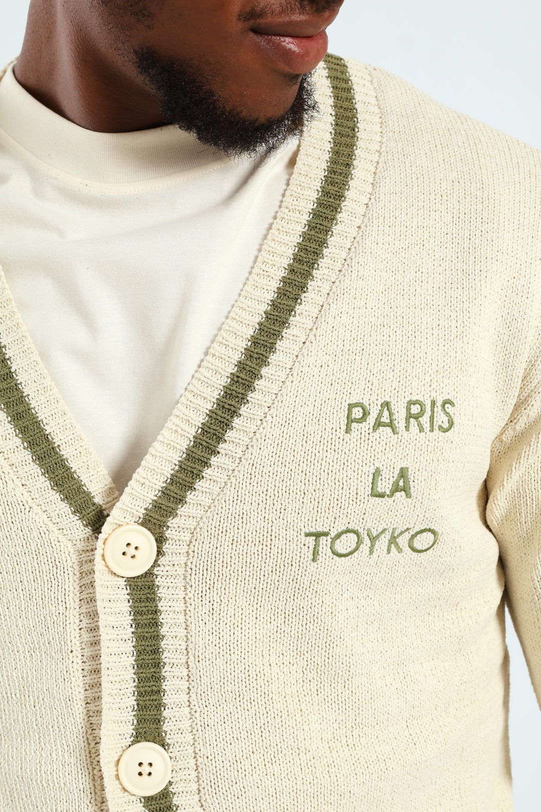 Stone Embroidered Cardigan - Stone