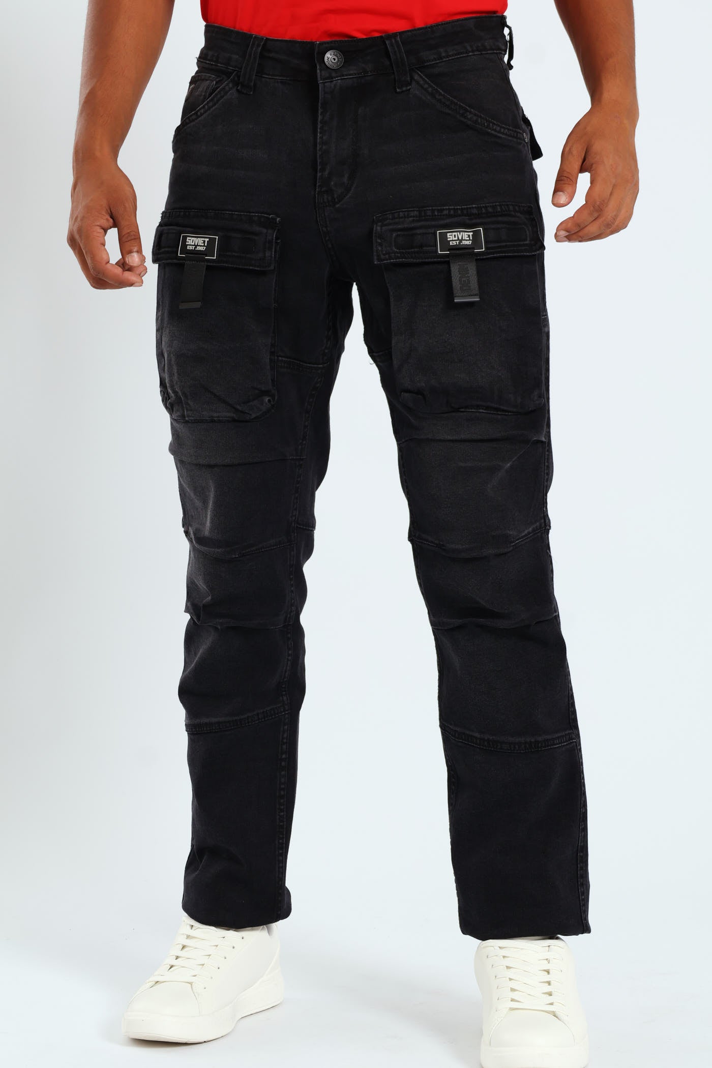 Mens Gunner Cargo Pocket Denim - Black – Edgars