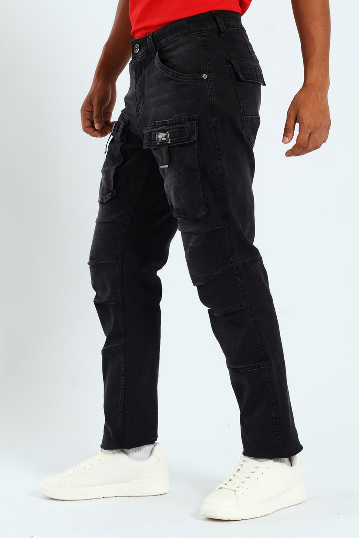 Gunner Cargo Pocket Denim - Black