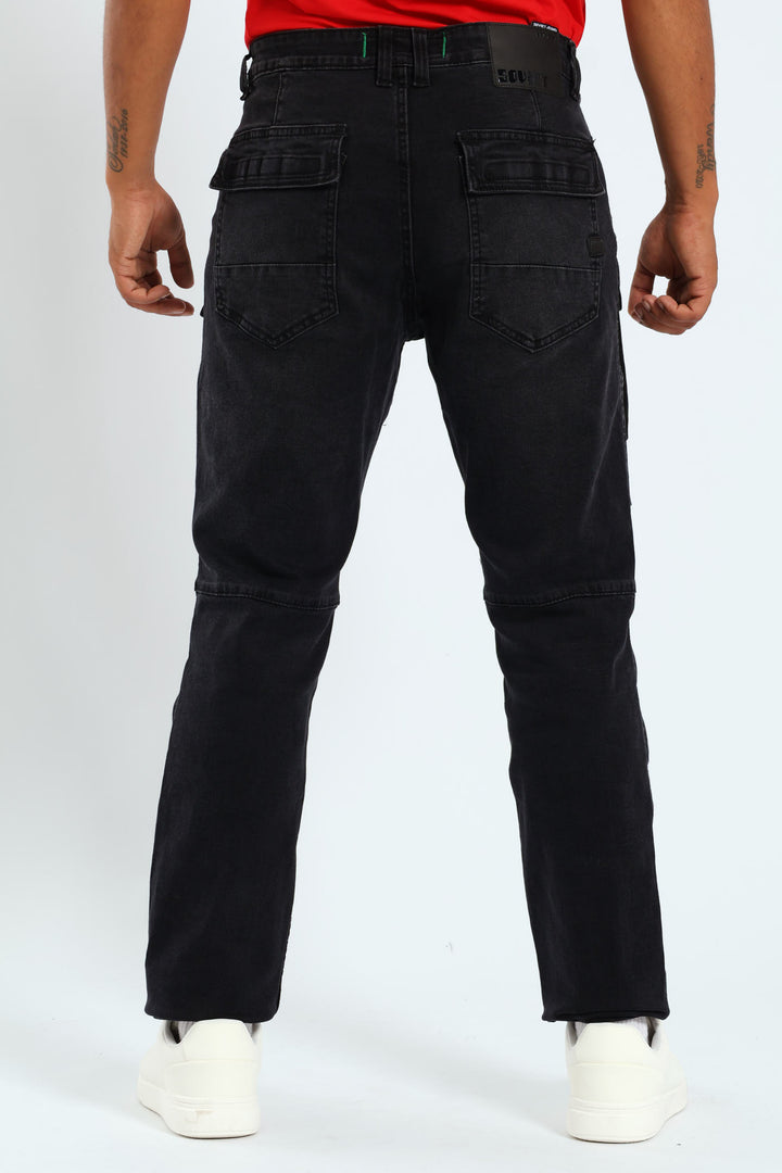 Gunner Cargo Pocket Denim - Black