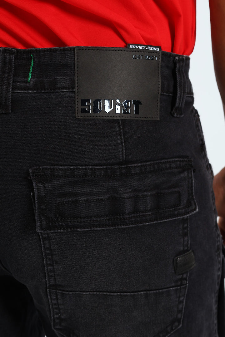 Gunner Cargo Pocket Denim - Black